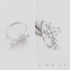 MULTI CZ CROSS 316L SURGICAL STEEL NOSE HOOP NOSE RING